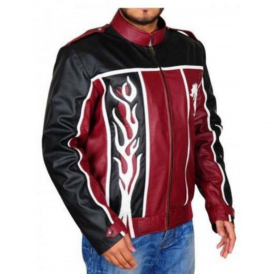 Daniel Bryan WWE Black And Red Leather Jacket