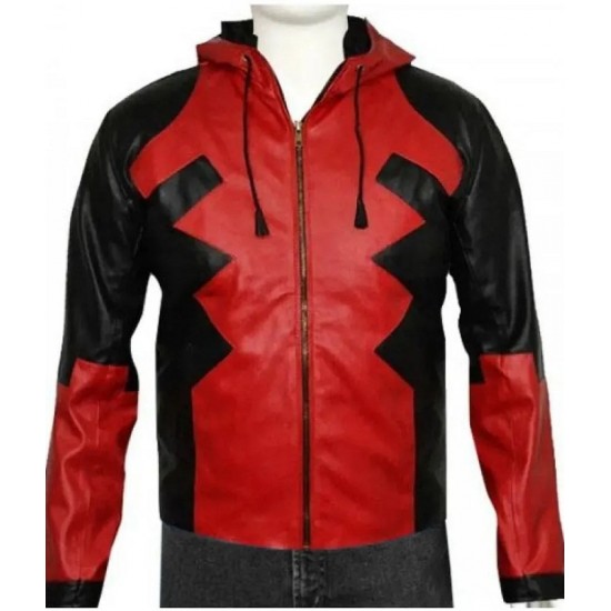 Deadpool Leather Hoodie Costume