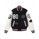 Denim Tears X Our Legacy TTL Black Wool and White Leather Varsity Jacket