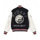 Denim Tears X Our Legacy TTL Black Wool and White Leather Varsity Jacket