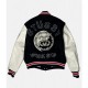 Denim Tears X Our Legacy TTL Black Wool and White Leather Varsity Jacket