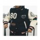 Denim Tears X Our Legacy TTL Black Wool and White Leather Varsity Jacket