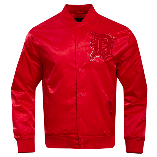 Detriots Tigers Classic Triple Red Satin Jacket