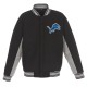 Detroit Lions Black and Gray Varsity Wool Jacket