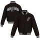 Embroidered San Antonio Spurs Varsity Black Wool Jacket