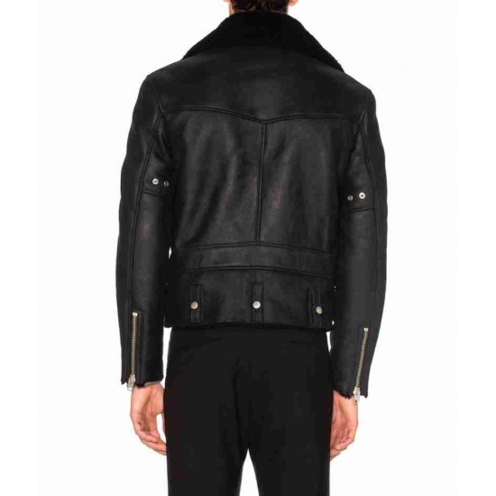 Ewan McGregor Shearling Motorcycle Jacket