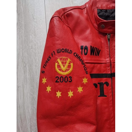 F1 MS Ferrari Red Leather Jacket