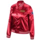 Faithful To The Bay Red Womens Satin Jacket