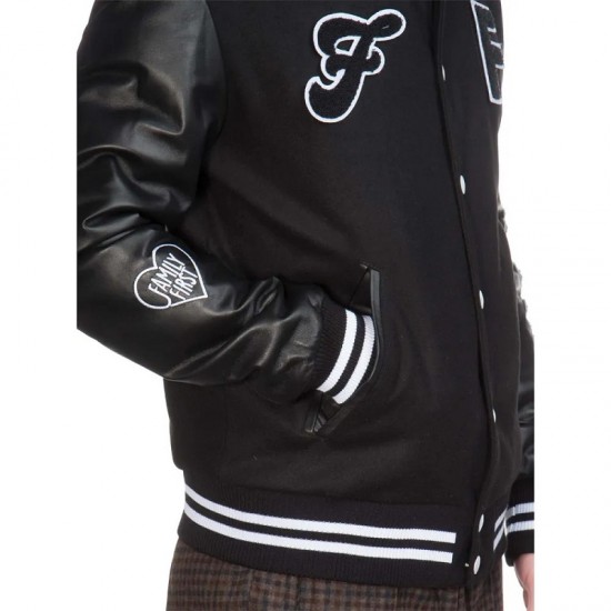 Family First Black Varsity Jacket