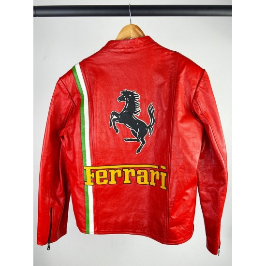 Ferrari 90s Red Leather Jacket