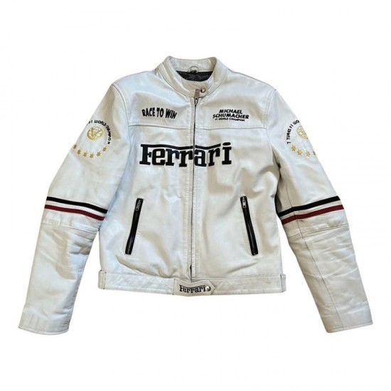 Ferrari White Leather Jacket