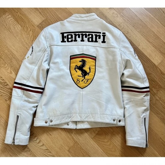 Ferrari White Leather Jacket