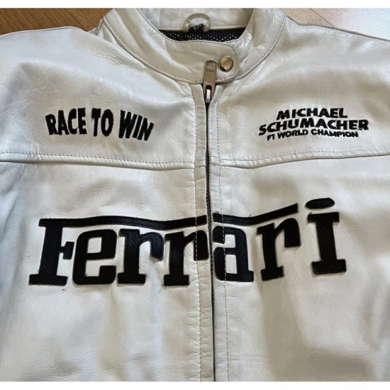 Ferrari White Leather Jacket