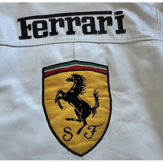 Ferrari White Leather Jacket