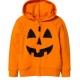 Fleece Halloween Pumpkin Zip Up Hoodie