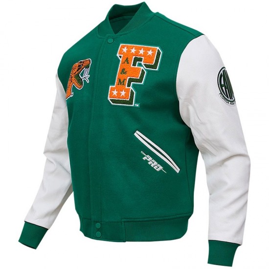 Florida A&M Rattlers Varsity Green and White Jacket