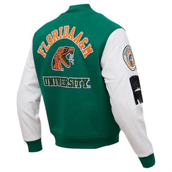 Florida A&M Rattlers Varsity Green and White Jacket