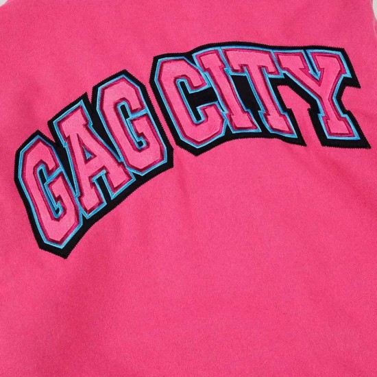 Gag City Pink Varsity Jacket