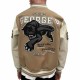 George V Panther Beige Wool Varsity Jacket