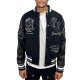 George V Panther Black Wool Varsity Jacket