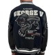 George V Panther Black Wool Varsity Jacket