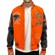 George V Panther Orange Wool Varsity Jacket