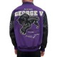 George V Panther Purple Wool Varsity Jacket