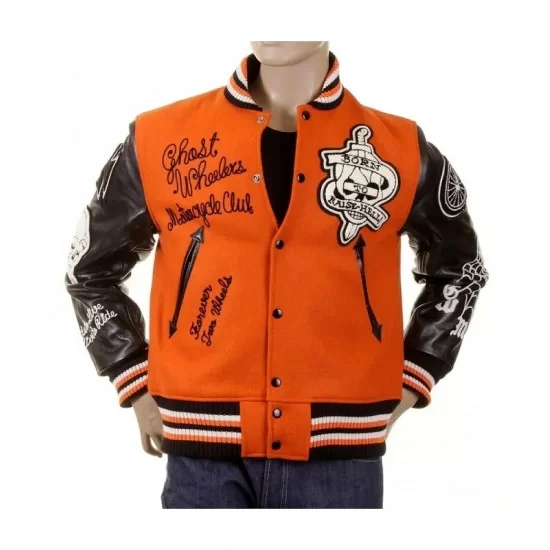 Ghost Wheelers Orange Letterman Varsity Jacket - Wheelers Orange