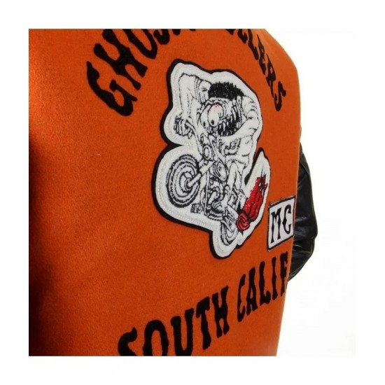 Ghost Wheelers Orange Letterman Varsity Jacket