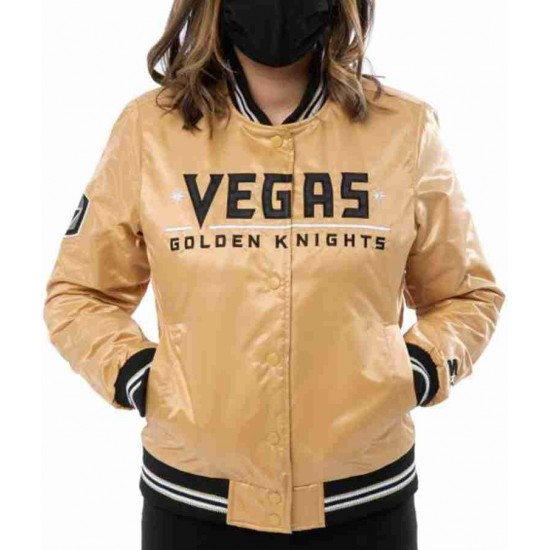 Golden Knights Vegas Golden Bomber Satin Jacket