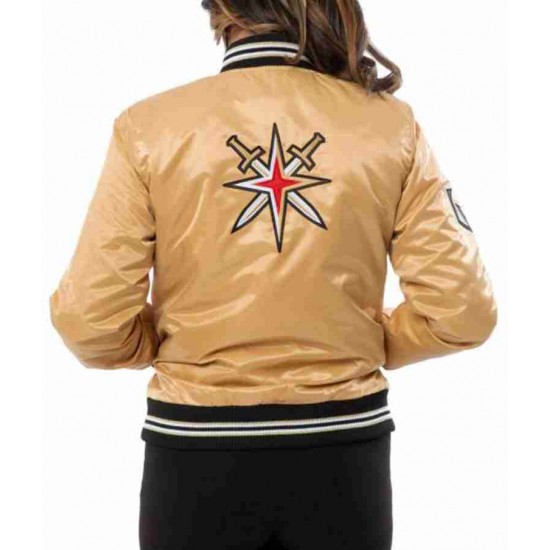 Golden Knights Vegas Golden Bomber Satin Jacket