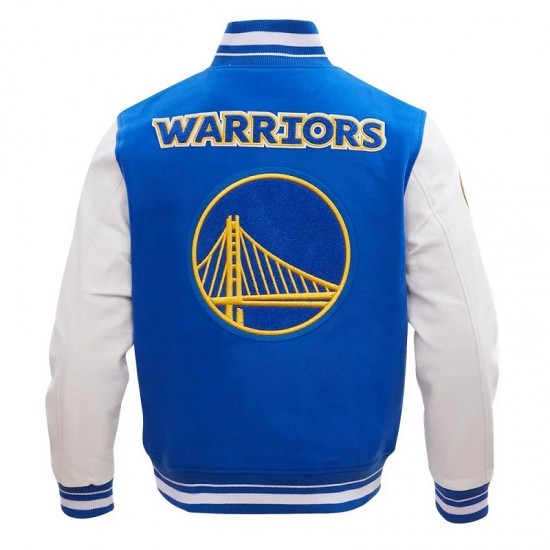 Golden State Warriors Retro Classic Blue Wool Varsity Jacket