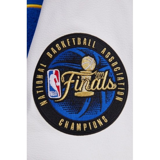 Golden State Warriors Retro Classic Off White Wool Varsity Jacket