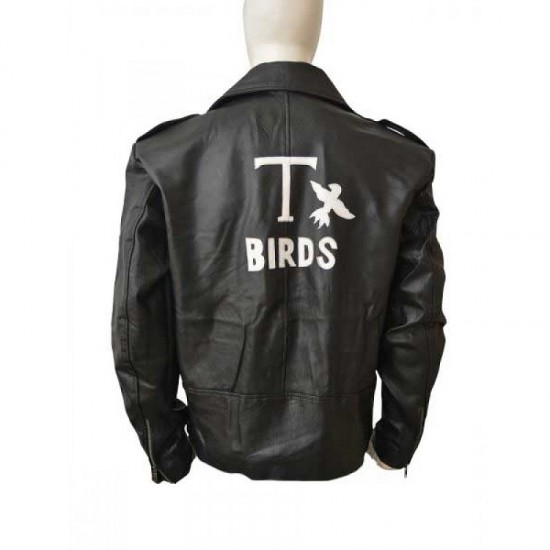 Grease John Joseph Travolta T-Bird Black Leather Jacket