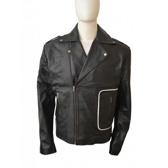 Grease John Joseph Travolta T-Bird Black Leather Jacket