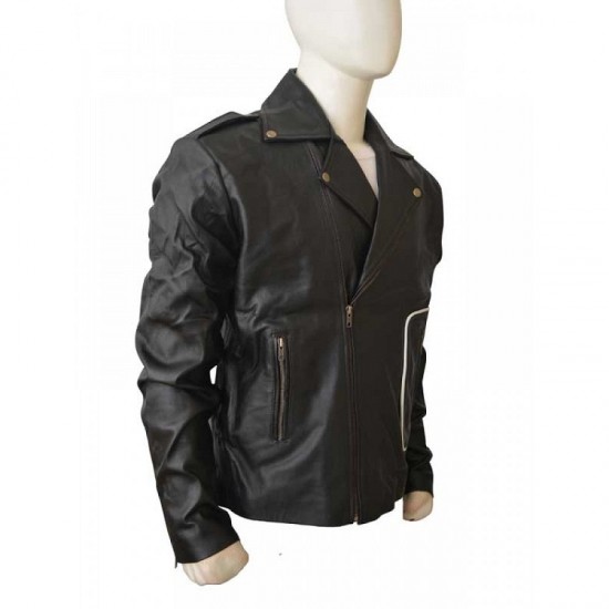 Grease John Joseph Travolta T-Bird Black Leather Jacket