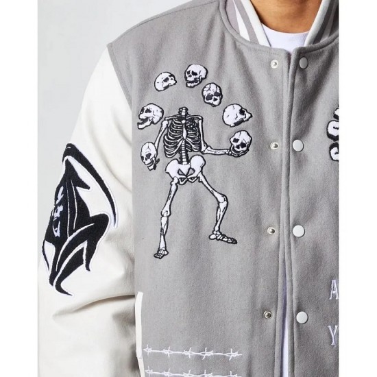 Great Escape Grey Letterman Varsity Jacket