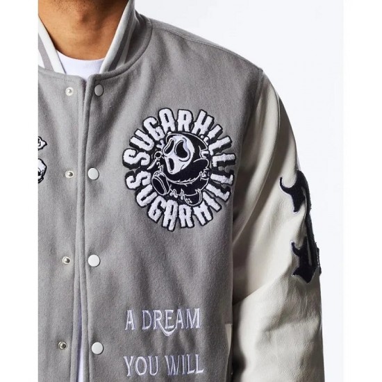 Great Escape Grey Letterman Varsity Jacket