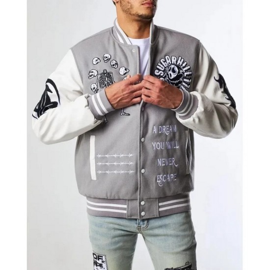 Great Escape Grey Letterman Varsity Jacket