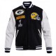 Green Bay Packers Black And White Wool Varsity Jacket