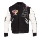 HBCU All Star Black With White Logo Biker Varsity Jacket