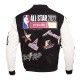 HBCU All Star Black With White Logo Biker Varsity Jacket