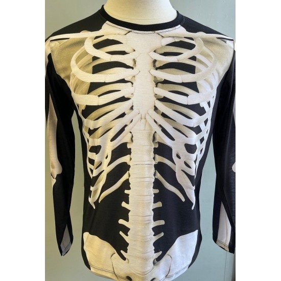 Halloween costume skeleton Polyester Unisex longsleeve shirt