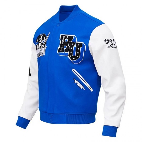 Hampton Pirates Classic Varsity Royal and White Jacket