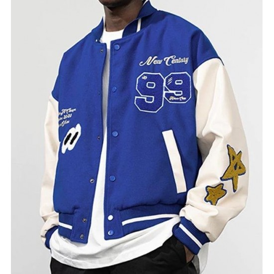 Harsh And Cruel Embroidered Clouds Varsity Jacket