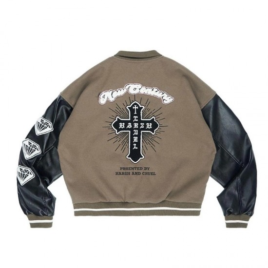 Harsh And Cruel New Century Embroidered Varsity Jacket