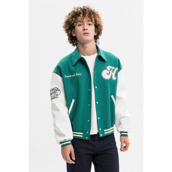 Heartbreak Hotel Tear Apart Embroidered Varsity Jacket