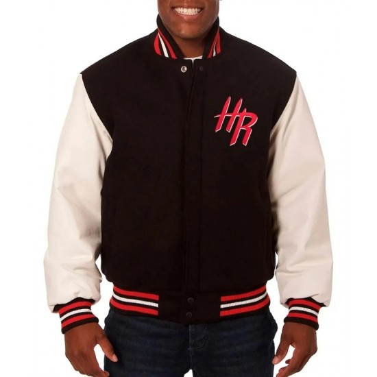 Houston Rockets Black and White Varsity Jacket