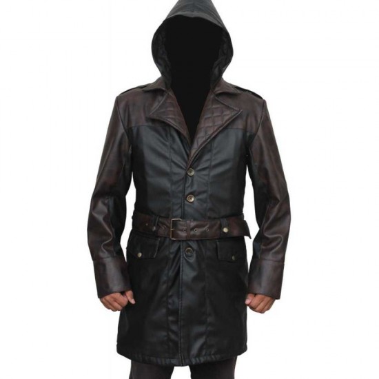 Jacob Frye Assassin’s Creed Syndicate Leather Coat Hoodie Coat Costume Halloween Outfit