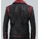 Jimmy Men's Black And Maroon Moto Jacket